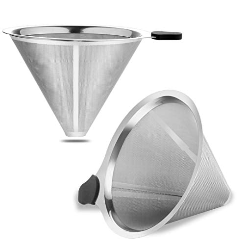 Stainless Steel Reusable Cone Coffee Mesh Dripper W1342