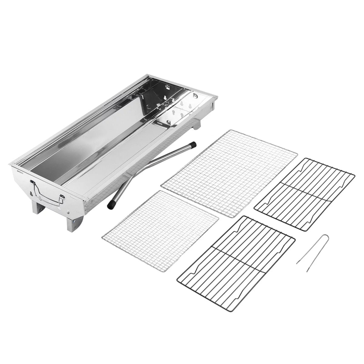 Charcoal Grill Stainless Steel BBQ Smoker Portable Y4601