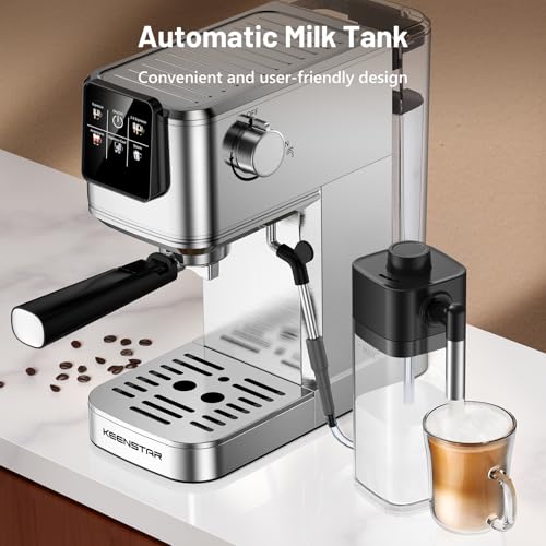 Espresso Coffee Machine with Milk Tank, 20Bar, Touch Screen, Steam Wand Q156