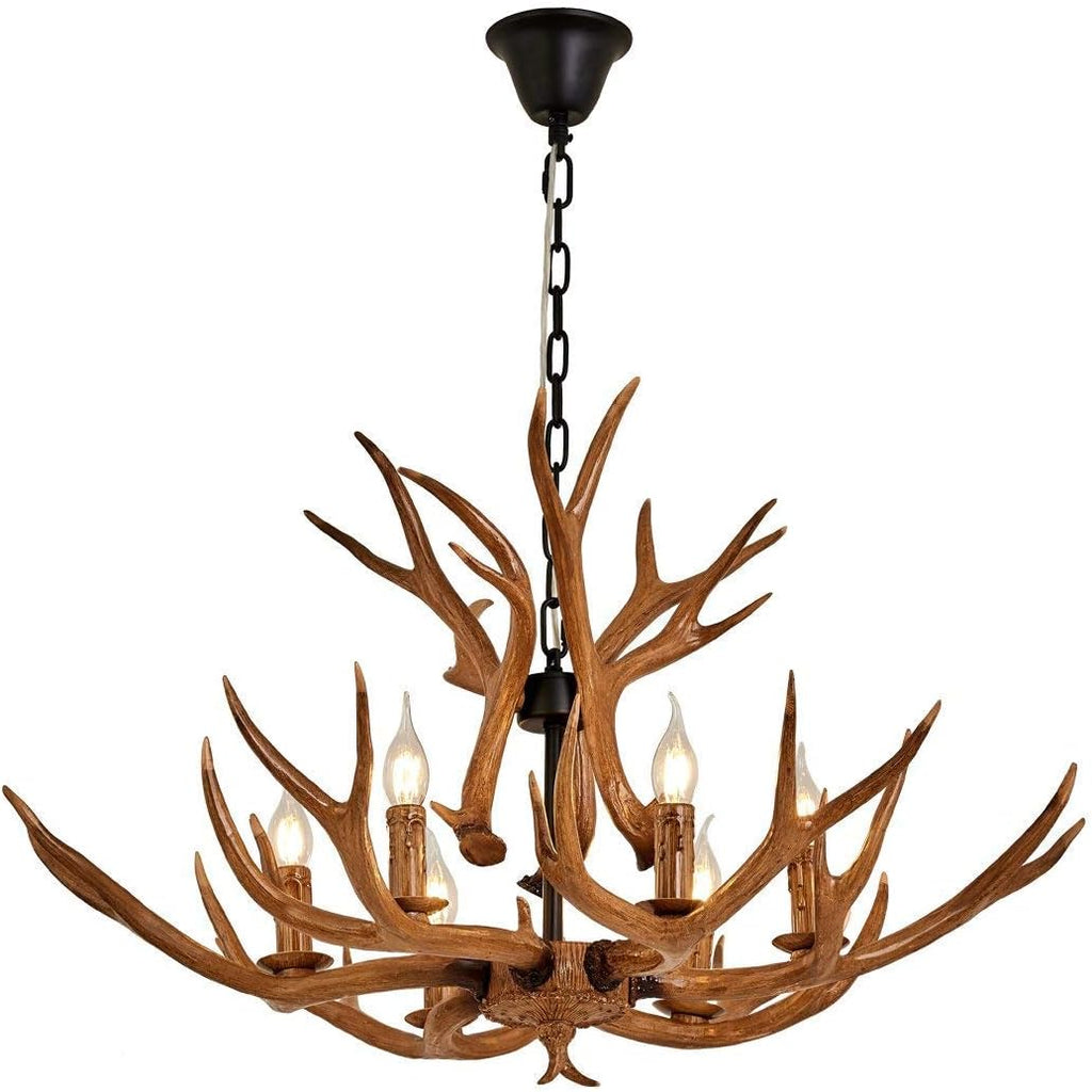 Resin Antler Chandelier, 6 Light Ceiling Light B858824