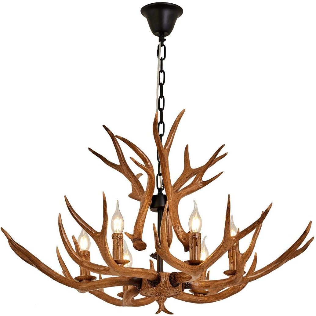Resin Antler Chandelier, 6 Light Ceiling Light B858824