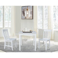 Solid Wood White 3 Piece Dining Table Set with 2 Chairs A268210