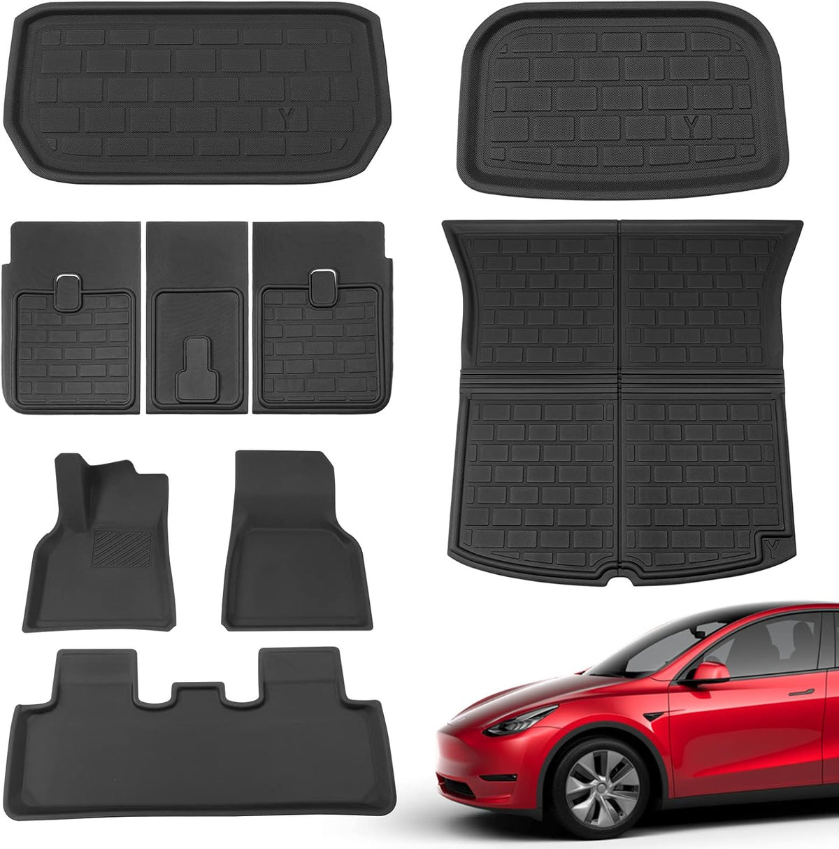 Tesla Model Y Trunk Mat Rear Storage Mat Cargo Liner Set of 9 Mats T87531