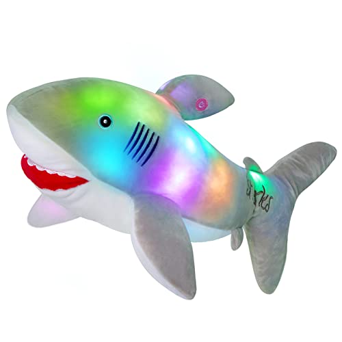 Gray Light Up Plush Shark Stuffed Animal D20006