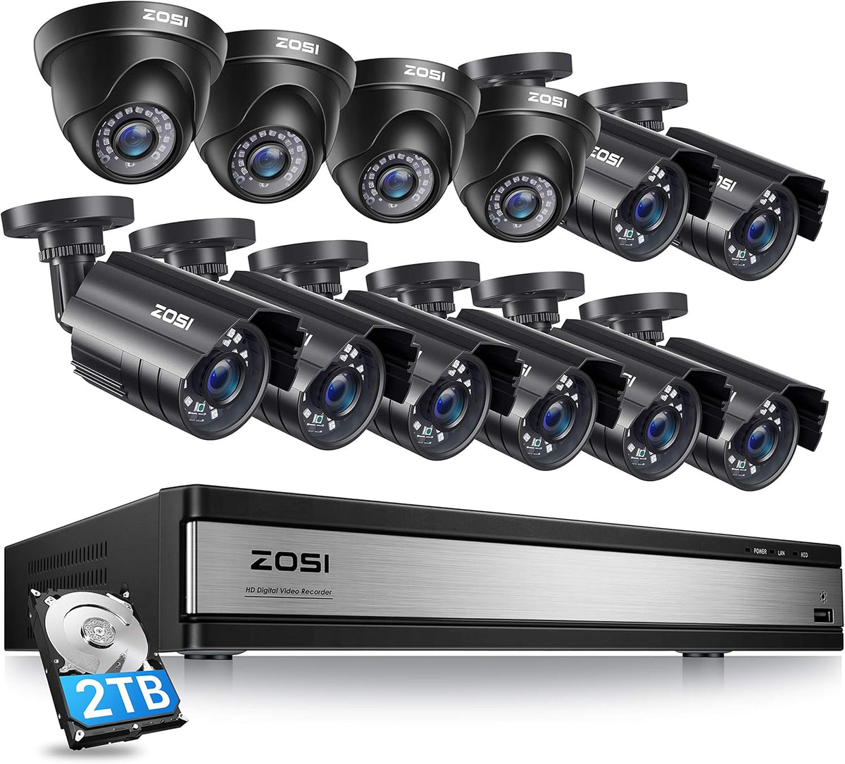 16CH 1080P Security Camera System with 2TB Hard Drive C344984