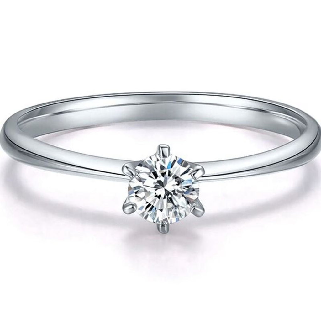 .15 Carat Round Brilliant Real Diamond Solitaire Engagement Ring in 10k White Gold S628055