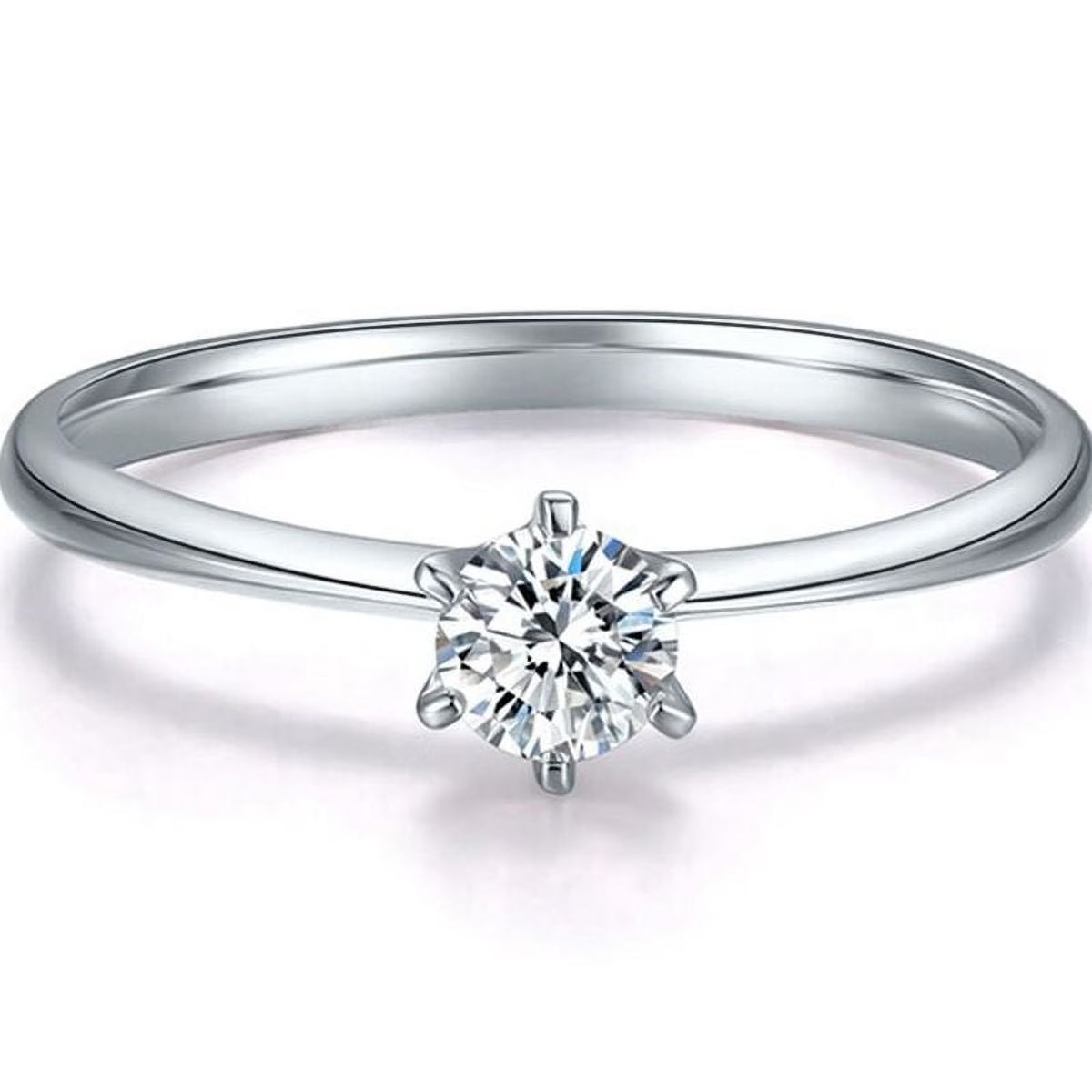 .15 Carat Round Brilliant Real Diamond Solitaire Engagement Ring in 10k White Gold S628055