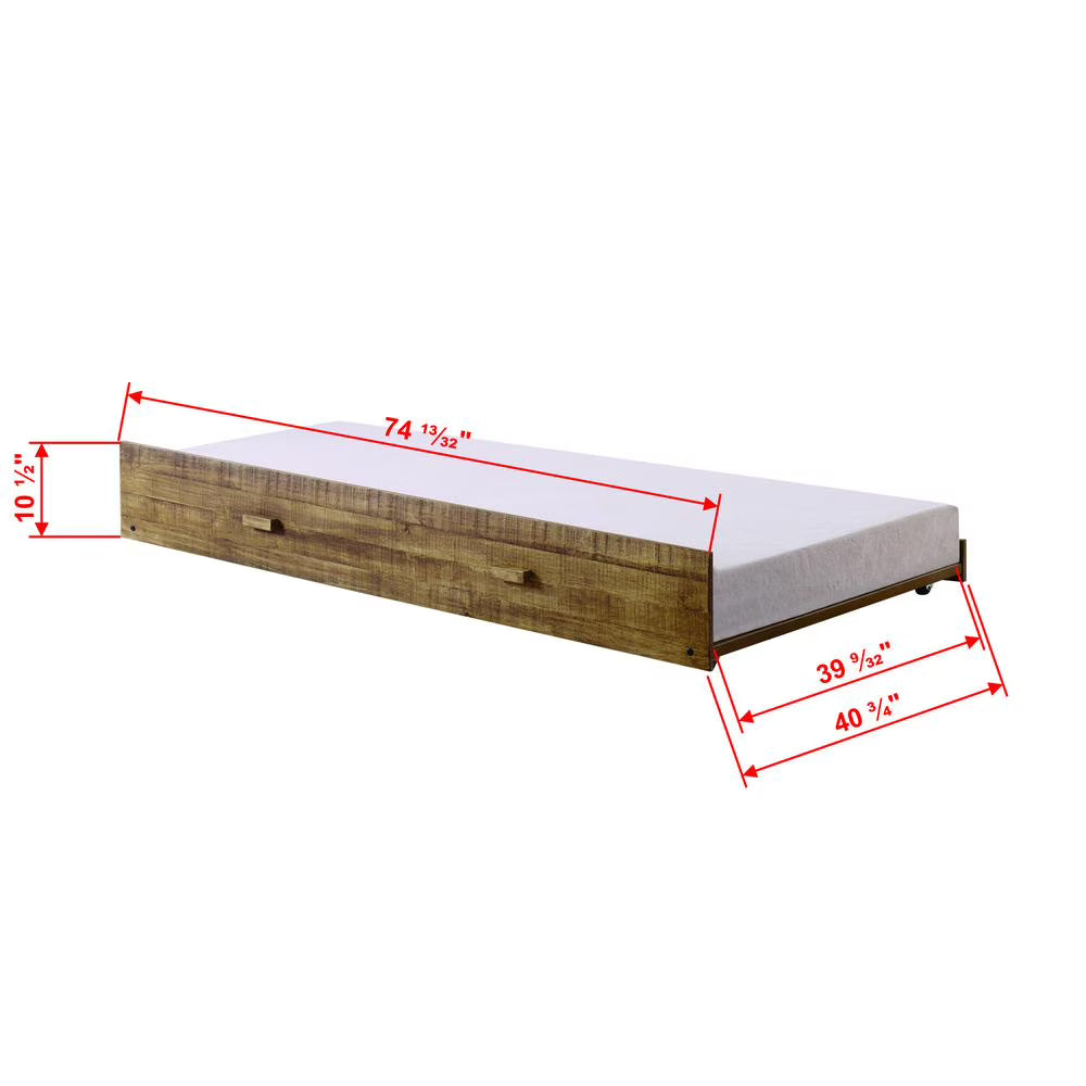 Rustic Driftwood Kids Front Porch Trundle Q839