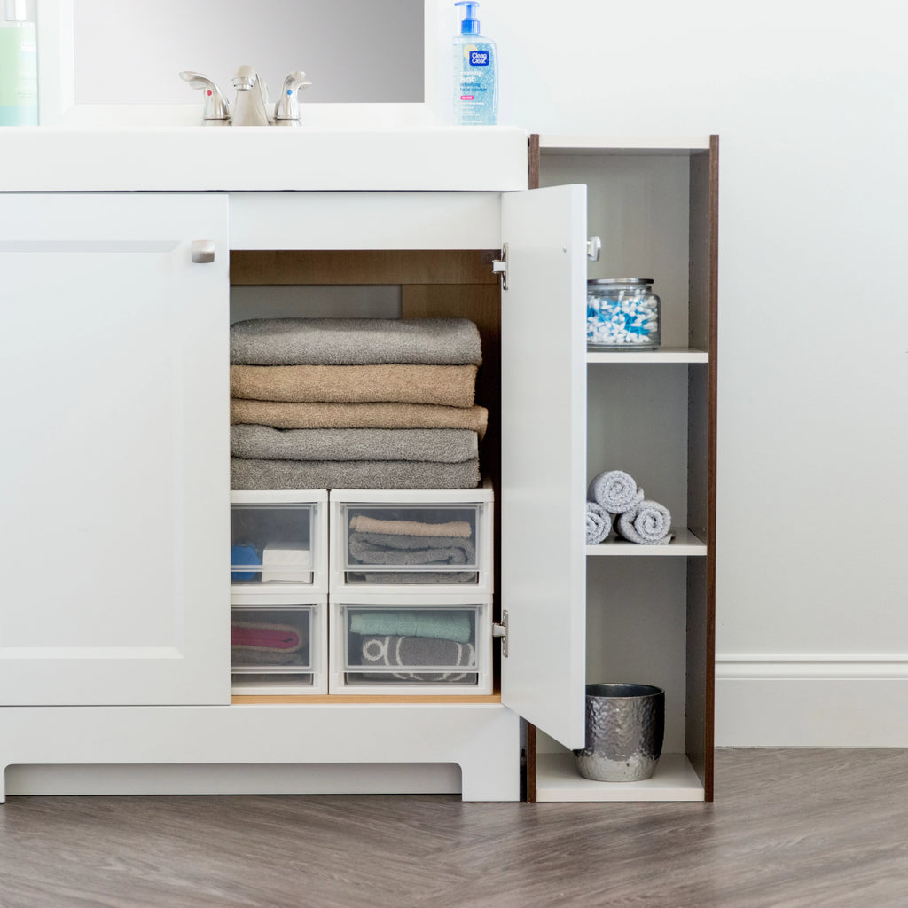 Small Desktop Stacking Drawer Unit 4 Pack White C800