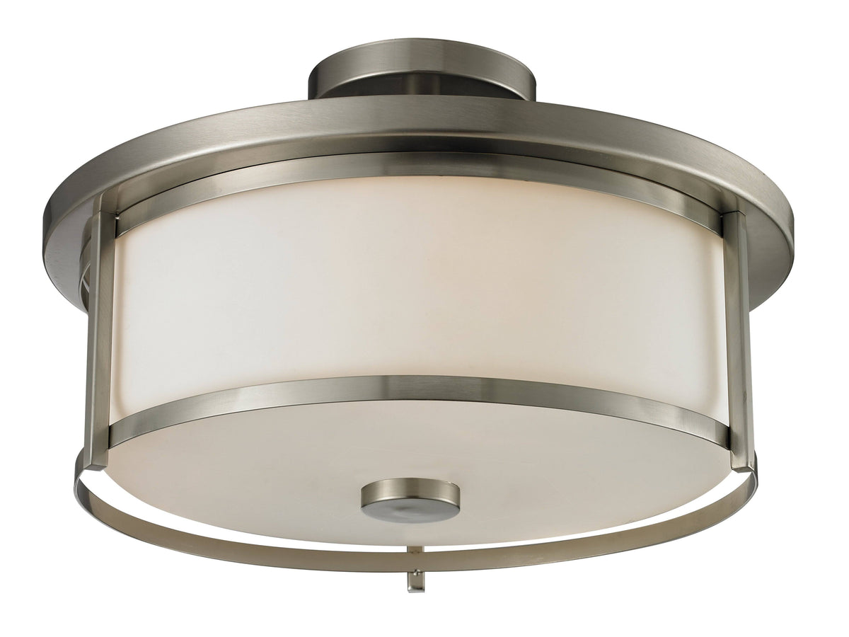 3 Light Semi Flush Mount in Brushed Nickel Finish F293