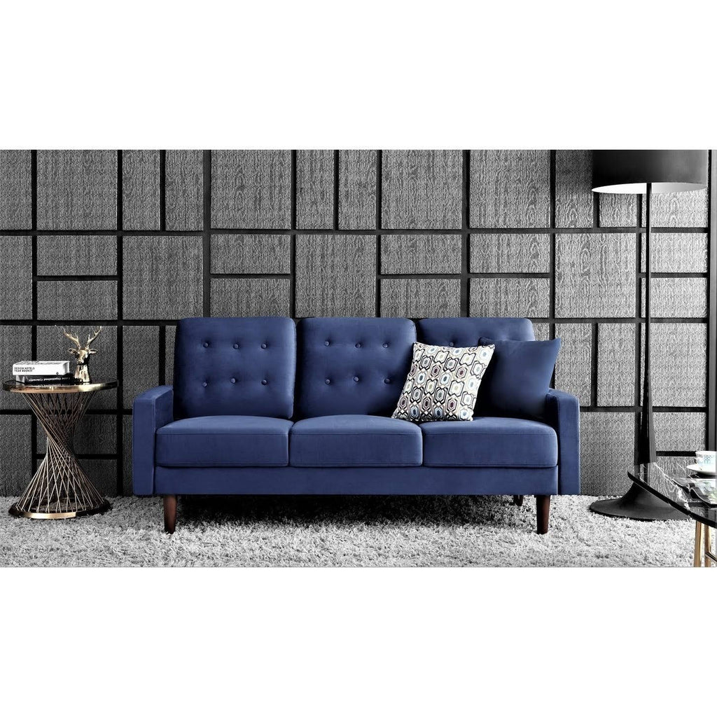 Blue Upholstered Button Tufted Sofa R8142