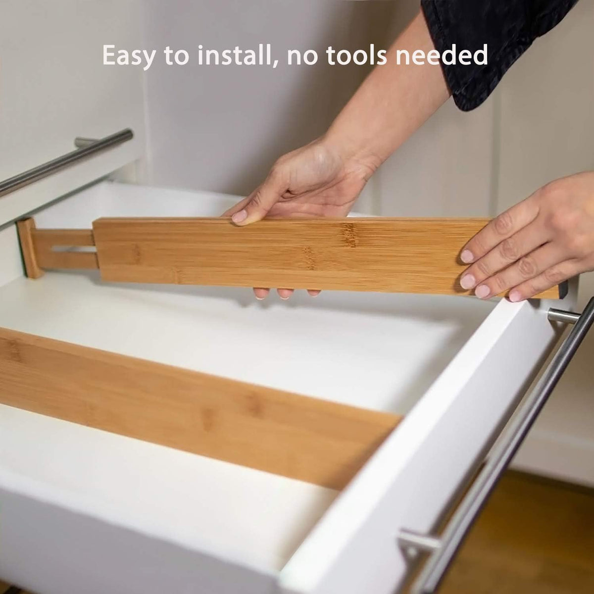 Adjustable Bamboo Drawer Divider 4 Pack W640409