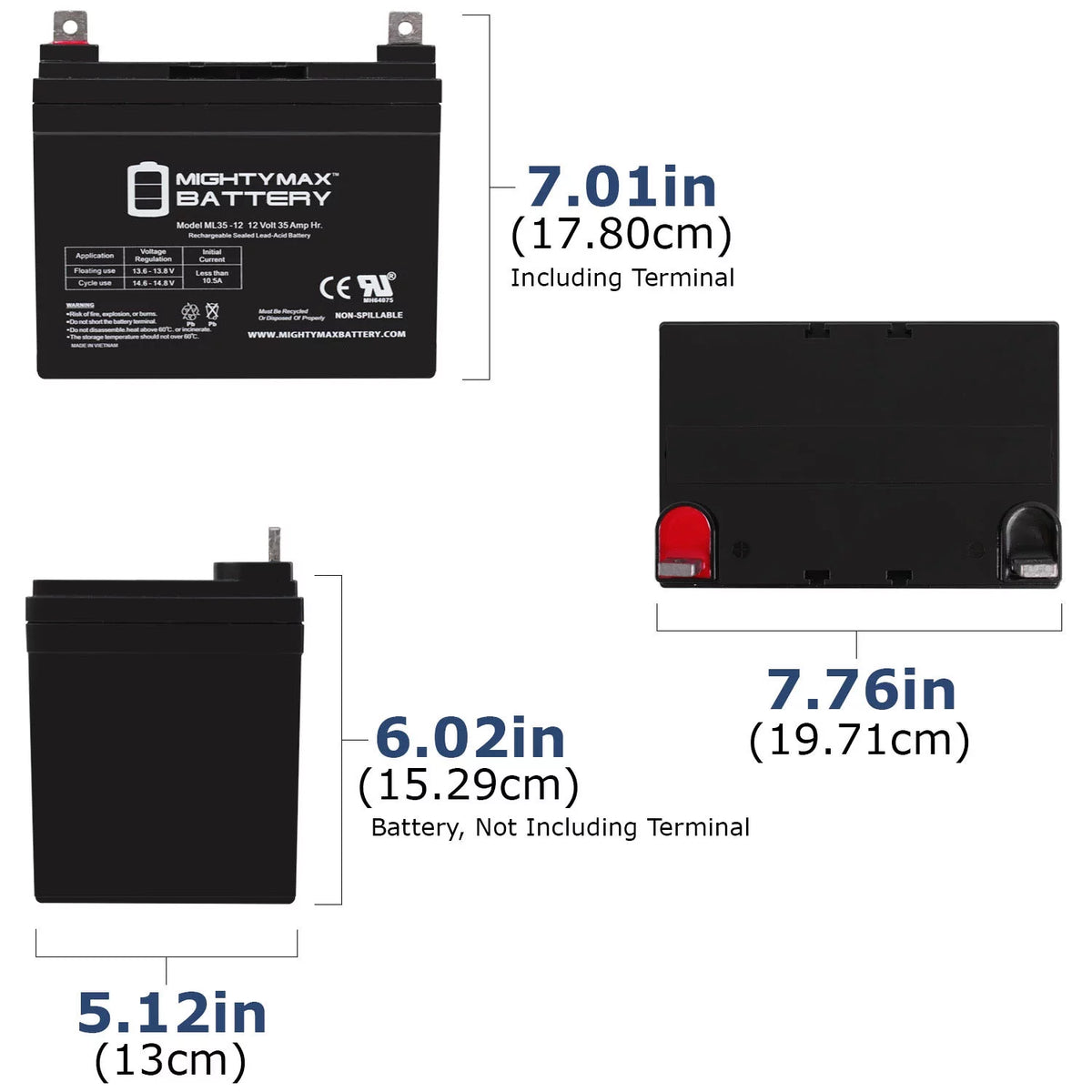 12V 35AH SLA Replacement Battery E173