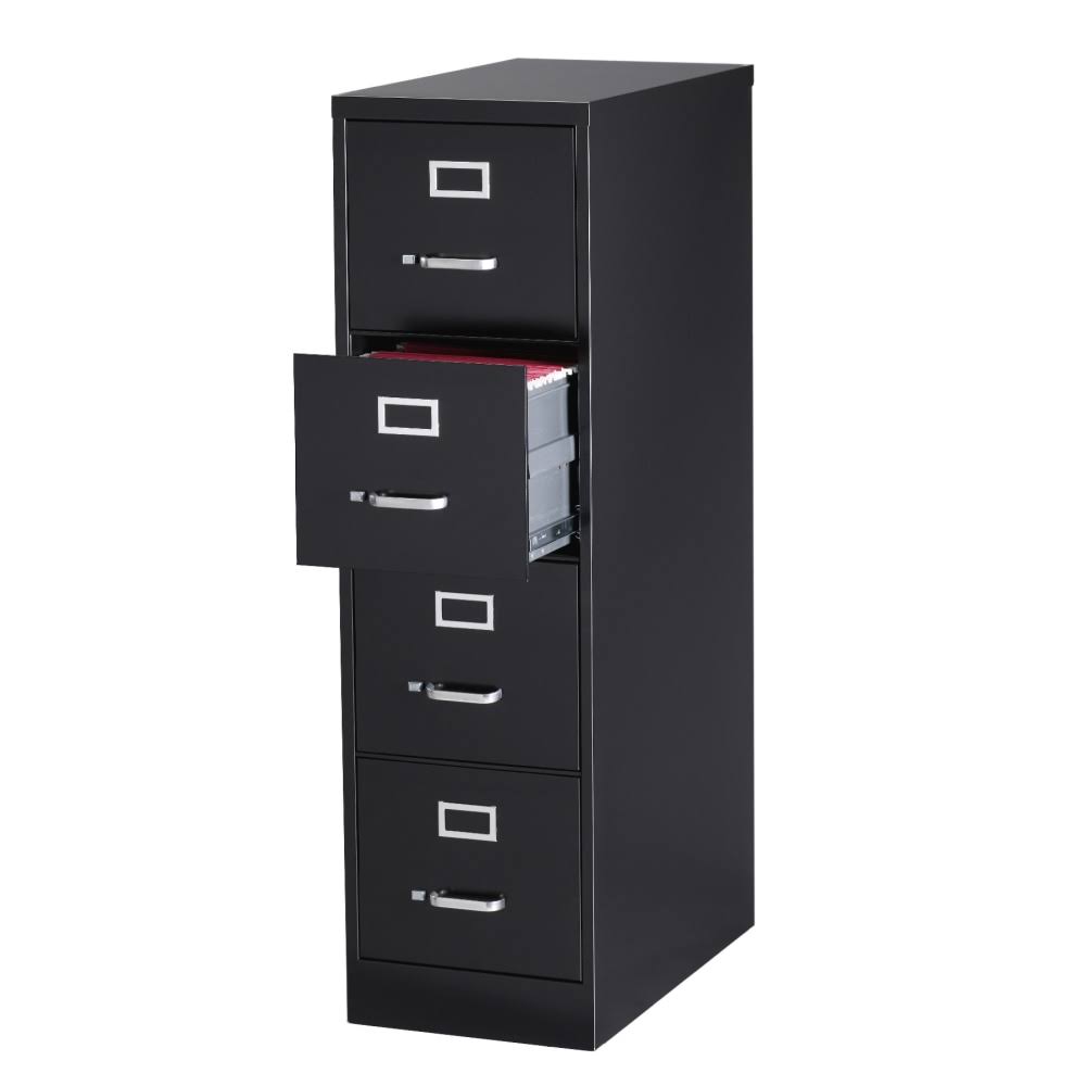 25" 4-Drawer Metal Vertical File Cabinet, Black Q1992