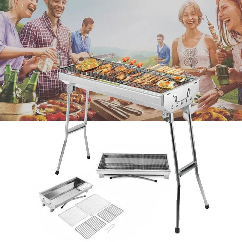 Charcoal Grill Stainless Steel BBQ Smoker Portable Y4601