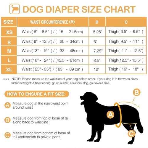 Washable Reusable Female Dog Diaper 3 Pack V9166