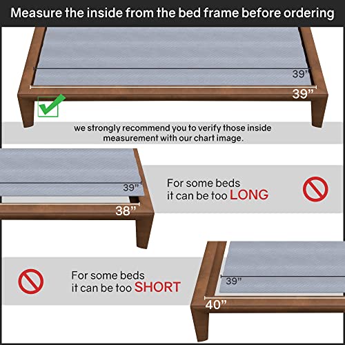 0.75-Inch Heavy Duty Vertical Wooden Bunkie Board/Bed Slats with Cover, Twin XL, Grey K4289
