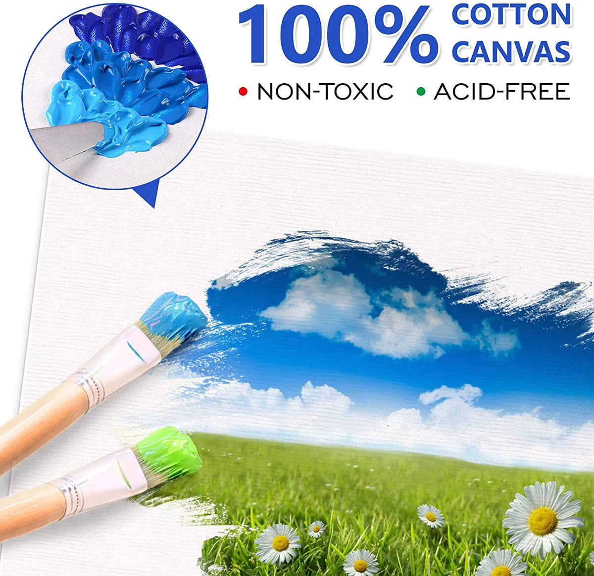 52 Multi Pack 100% Cotton Primed White Canvas Panel T112