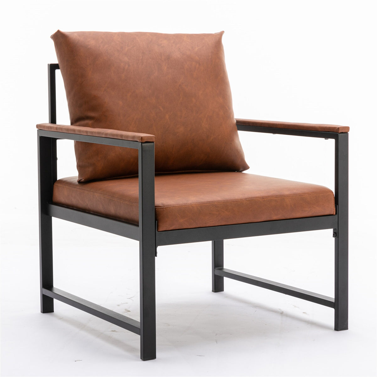Orange Faux Leather Accent Chair M227539
