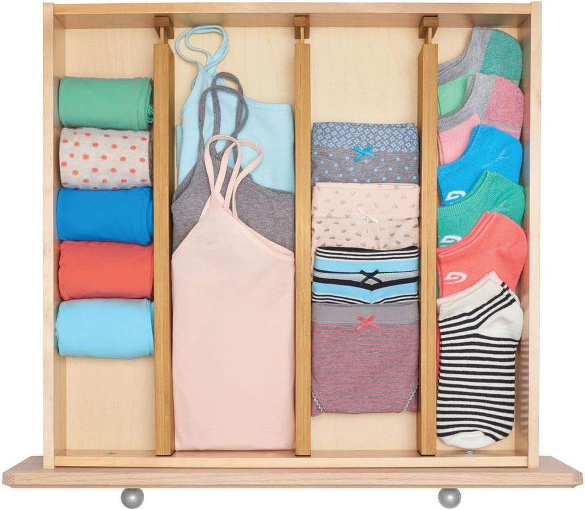 Adjustable Bamboo Drawer Divider 4 Pack W640409