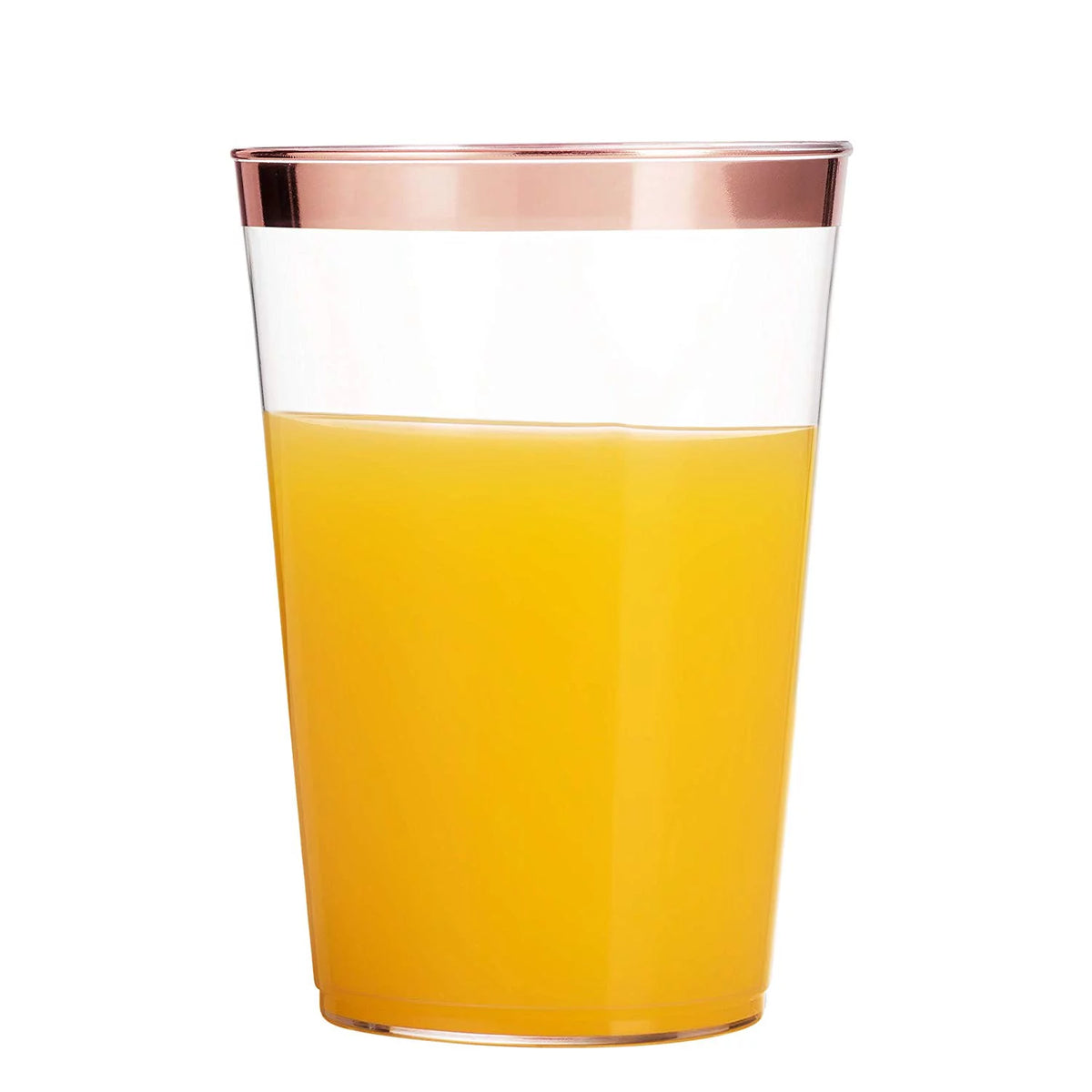100 Rose Gold Rimmed 16 Oz Clear Plastic Cups H246996