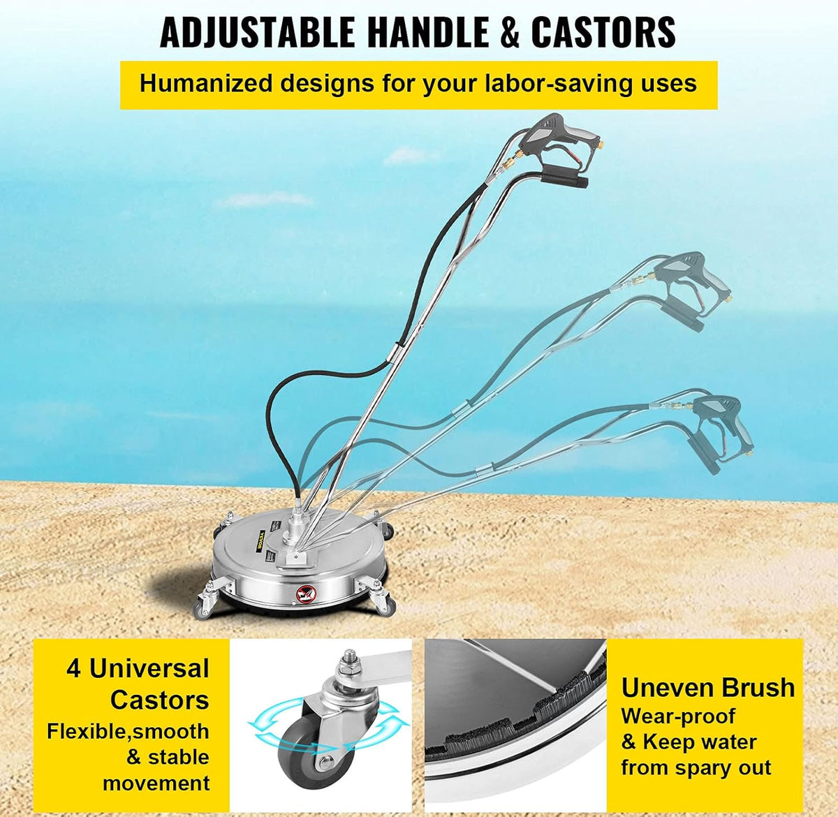 24" Stainless Steel Surface Cleaner with 3 Nozzles G1598