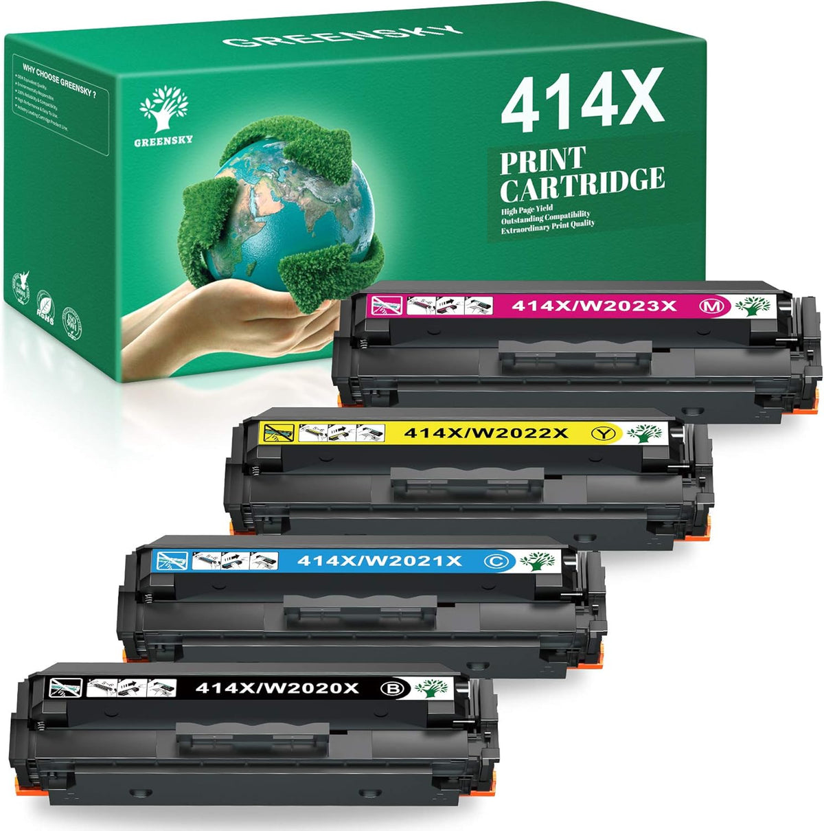 Compatible Toner Cartridge High Yield Black Cyan Magenta Yellow G8671