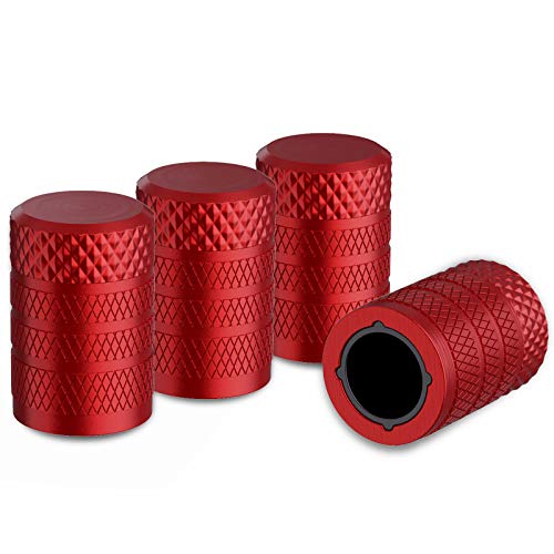 Black Anodized Aluminum Tire Valve Stem Caps, 4 Pcs C443201