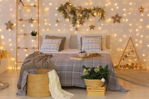 306 LED Curtain Lights with 18 Hang Down String Lights F806