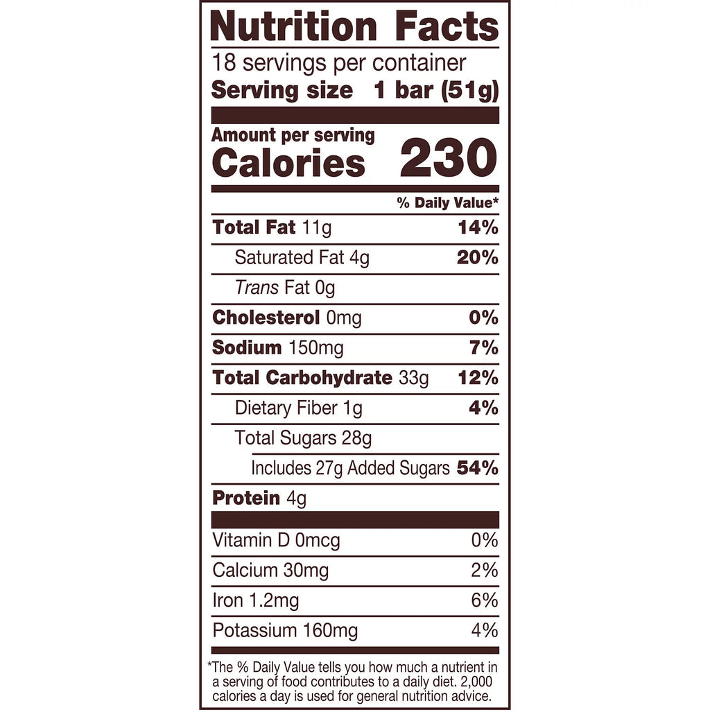 Peanut Butter Nougat Candy Bars 1.8 oz 18 Count H653