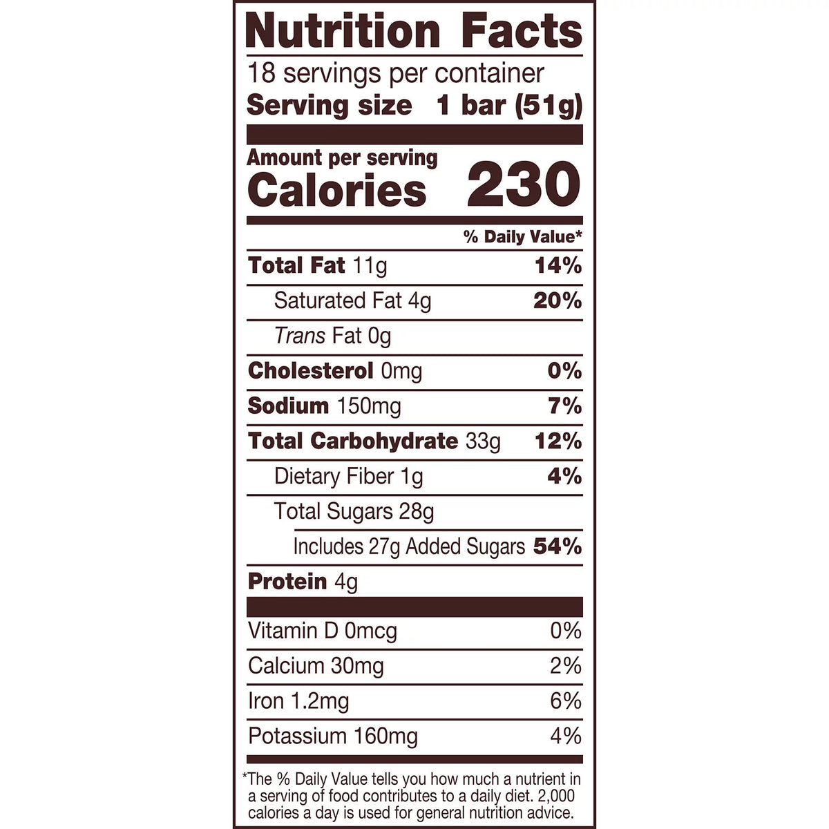Peanut Butter Nougat Candy Bars 1.8 oz 18 Count H653