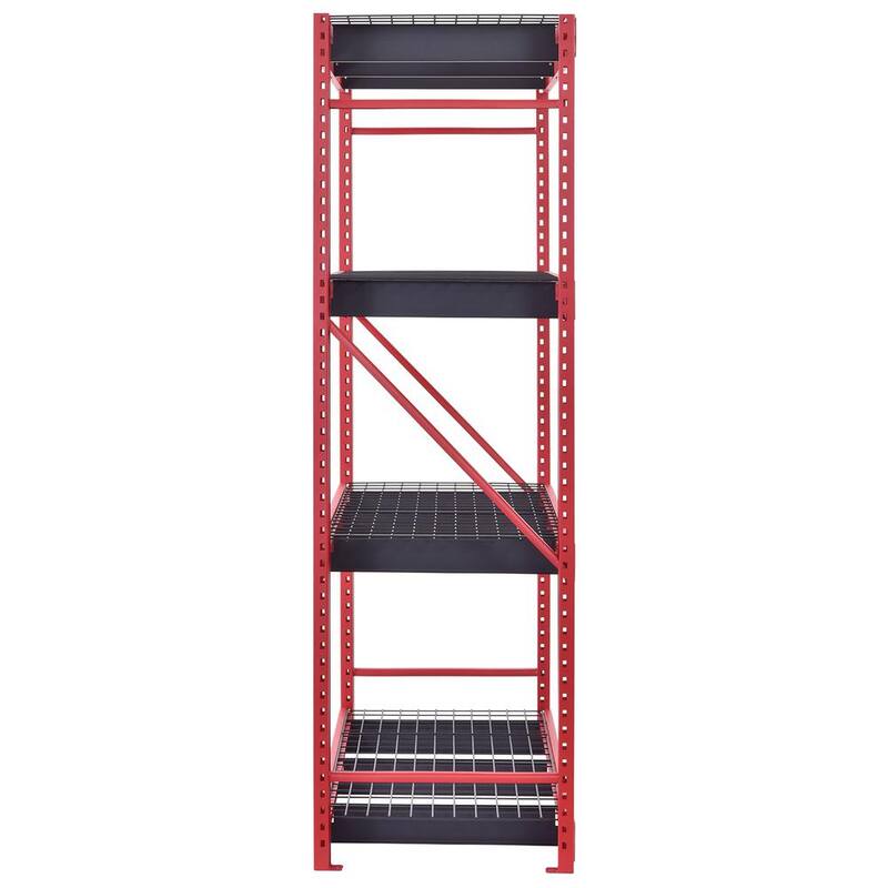 4-Tier Steel Freestanding Shelving Unit in Red V123252