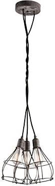 Industrial Cage Mini Pendant 1-Light, Weathered Zinc D252250