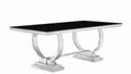 Rectangular Dining Table Chrome and Black P29450