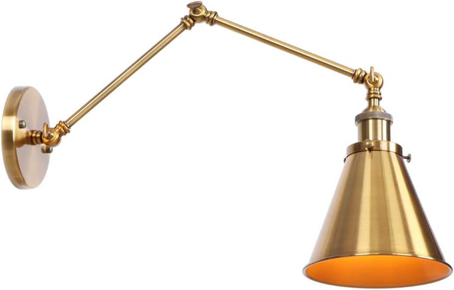 Vintage Wall Lamp Sconce Chrome Plating Funnel Lampshade Wall Mount Lighting Fixture (Bronze) F29225