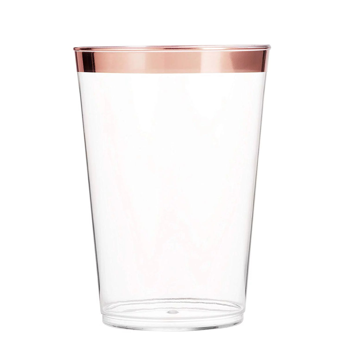 100 Rose Gold Rimmed 16 Oz Clear Plastic Cups H246996