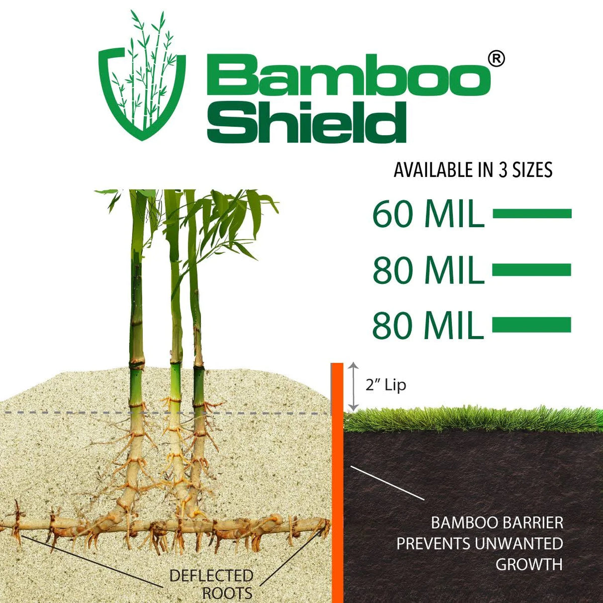 50 Feet Long x 24 inch x 60 Mil Bamboo Root Barrier Q515