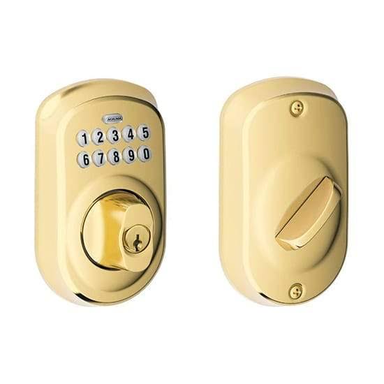 Bright Brass Keypad Electronic Door Lock Deadbolt Z183892