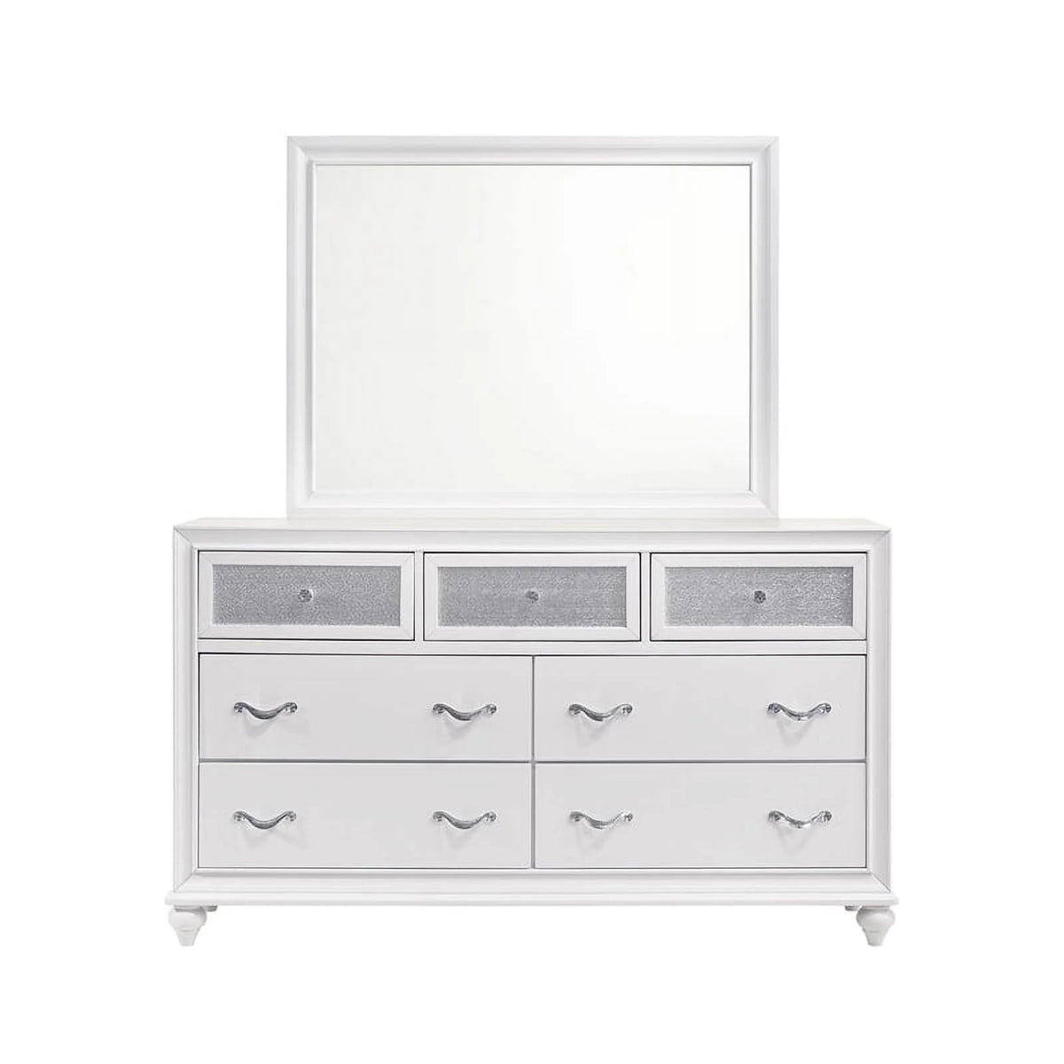 5-piece Eastern King Panel Bedroom Set White R570