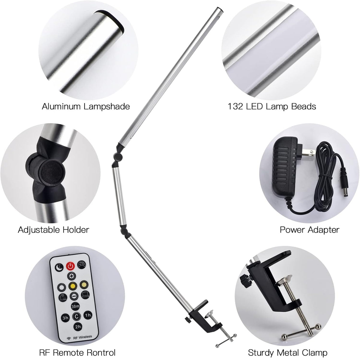 LED Desk Lamp with Clamp and Remote L505