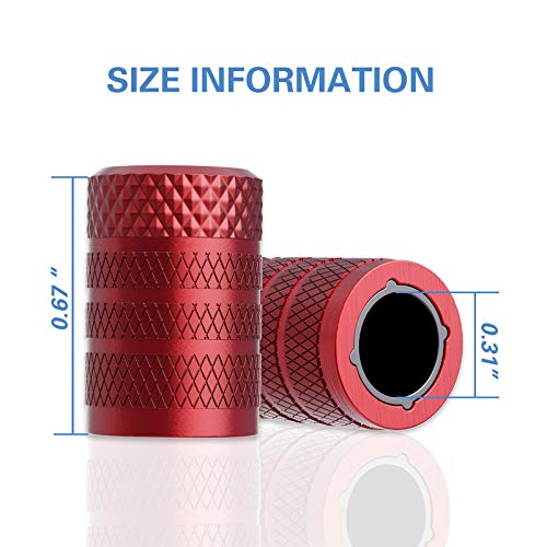 Black Anodized Aluminum Tire Valve Stem Caps, 4 Pcs C443201