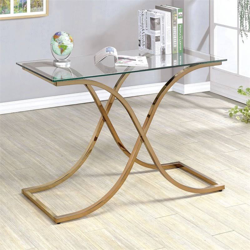 Glass Top Console Table in Champagne O415234