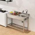 Stainless Steel Freestanding Single Bowl Utility Sink H68298