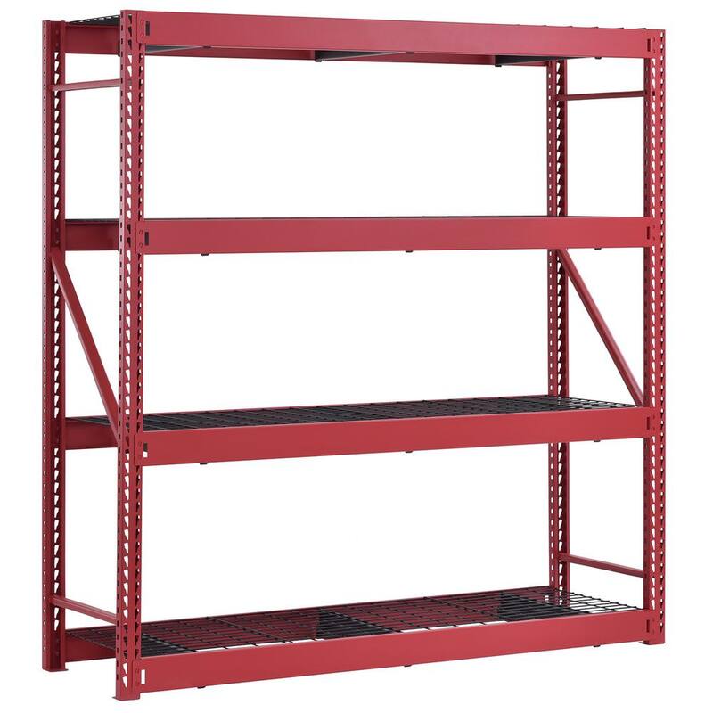 4-Tier Steel Freestanding Shelving Unit in Red V123252