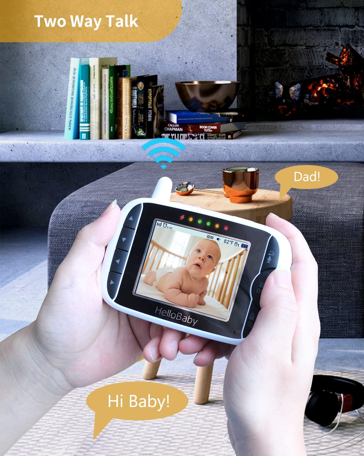 Baby Monitor with Camera and Audio, 3.2'' LCD Screen, Infrared Night Vision, Two Way Audio T16261