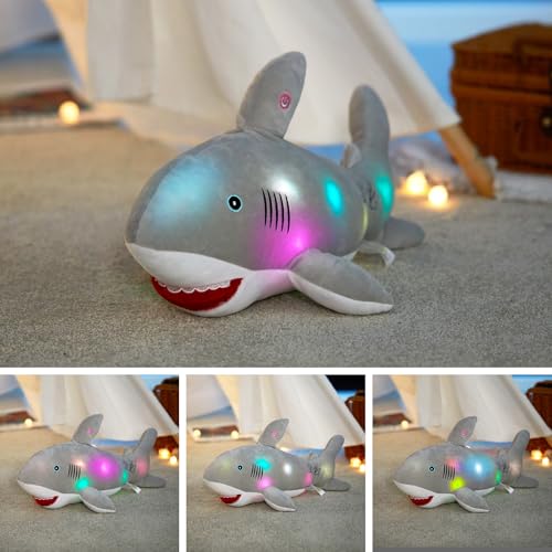Gray Light Up Plush Shark Stuffed Animal D20006