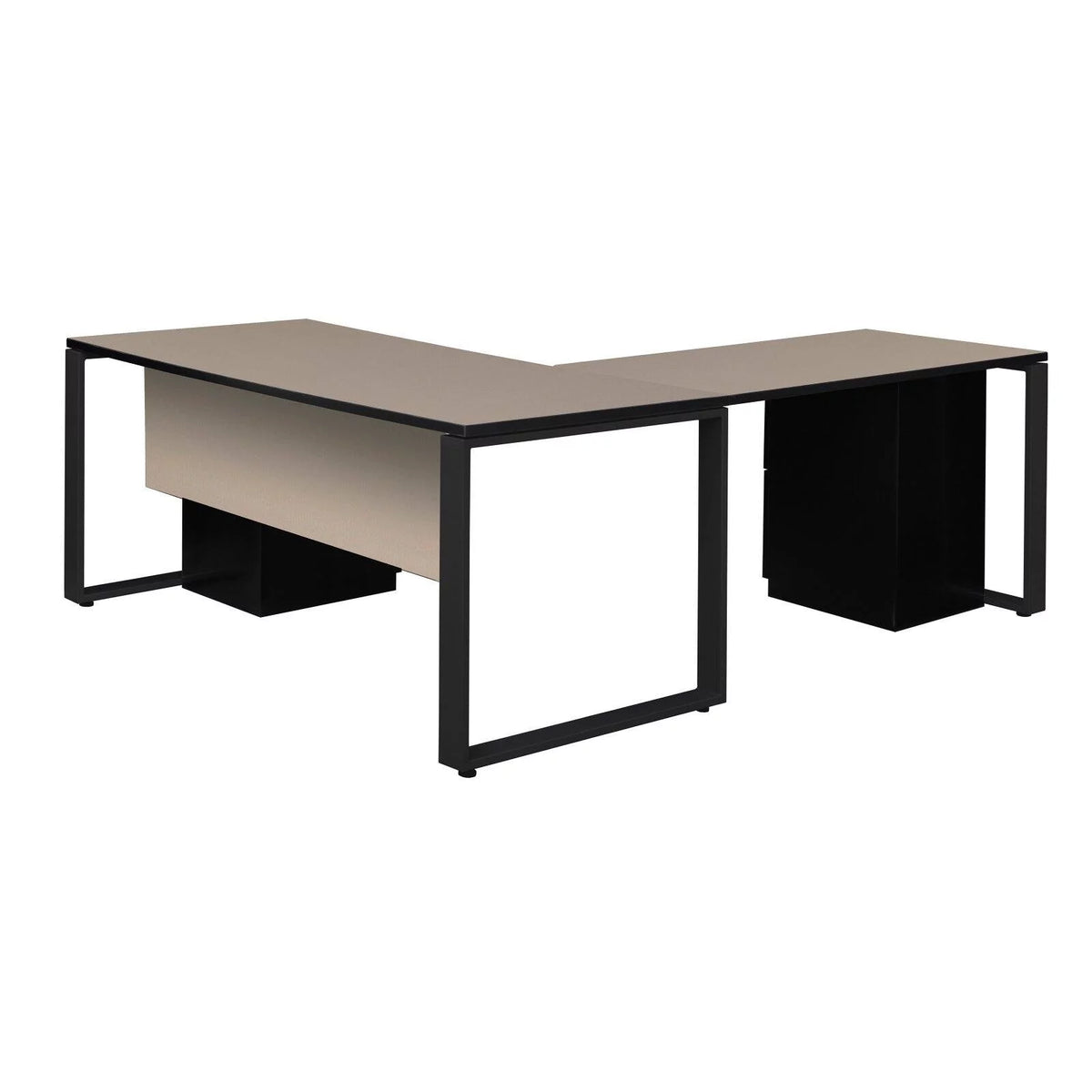 Double Metal Pedestal L-Desk with 42 in. Return Z4270