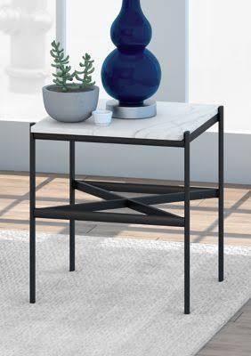 Bronze Faux Marble Top Side Table V4154