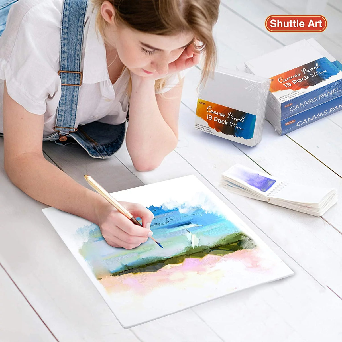 52 Multi Pack 100% Cotton Primed White Canvas Panel T112