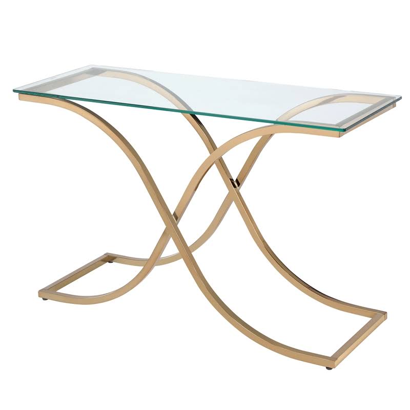 Glass Top Console Table in Champagne O415234